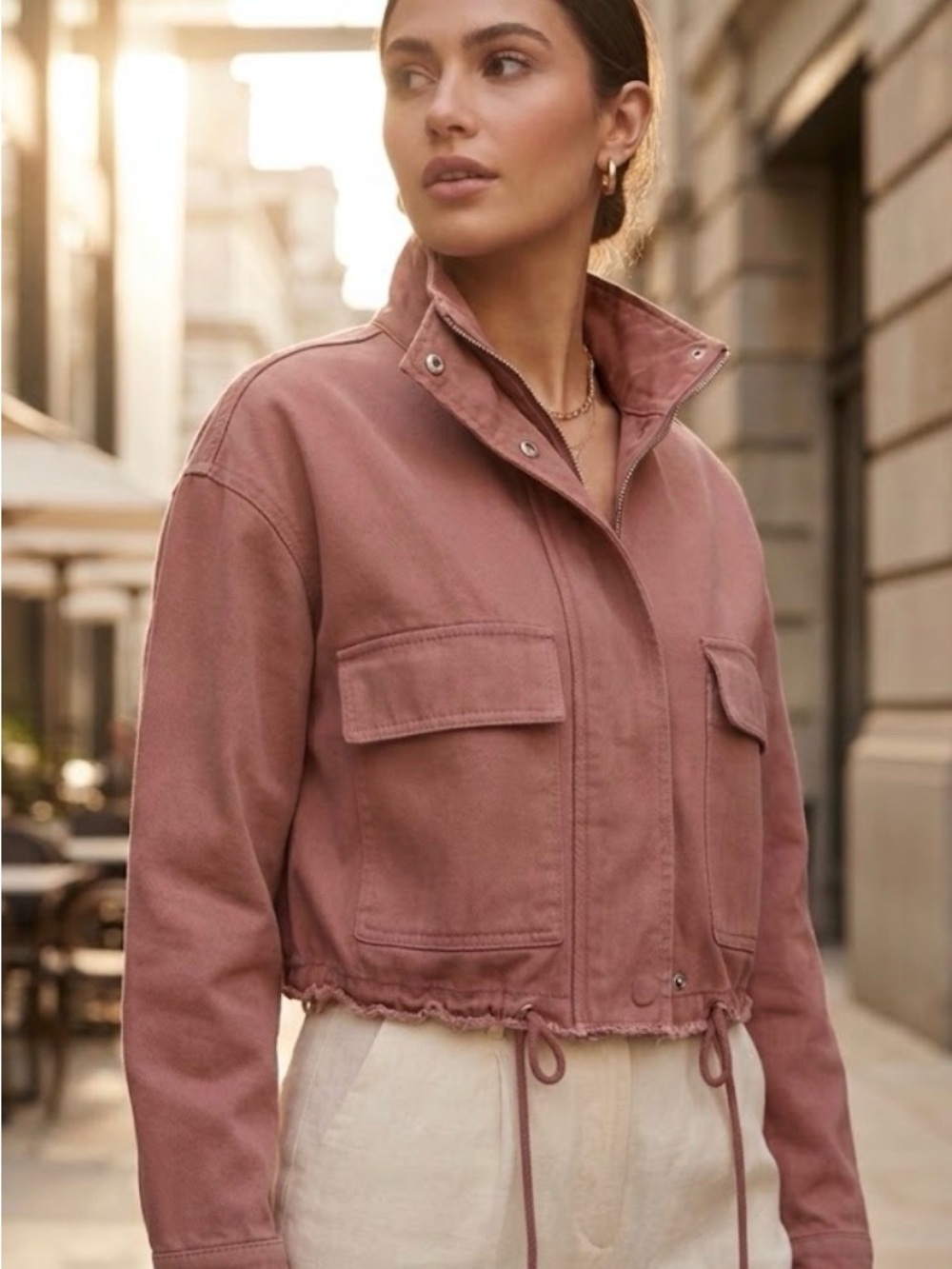 Primark Cropped Rose Utility Jacket